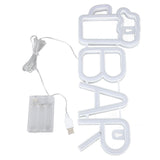 LED Neon Sign BAR Shape Design USB Or Battery Powered High Safety Widely Used Bar Neon Light for Bedroom Party Backyard Red BAR