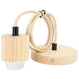 E27 Wooden Pendant Light Bulb Holder Vintage Lighting Accessory Wooden Ceiling Pendant Light Base Socket 220V