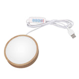 Round Wood Lighted Base Stand USB Powered 3 Color Temperature 10 Level Brightness Button Control LED Display Plate for Glass Crystal Art In Australia - Darrahopens