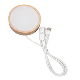 LED Lights Display Base RGB Round Wooden Lighted Base Stand LED Display Stand for Acrylic Glass Resin Art Color Light