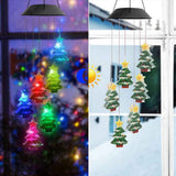 Christmas Solar Wind Chime Light Outdoor Solar Powered Waterproof LED Wind Chime Color Changing Light for Patio Garden Home In Australia - Darrahopens