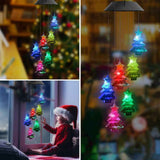 Christmas Solar Wind Chime Light Outdoor Solar Powered Waterproof LED Wind Chime Color Changing Light for Patio Garden Home In Australia - Darrahopens