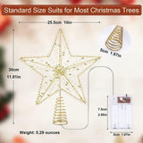 Christmas Tree Topper Star with LED String Light Glitter Christmas Tree Top Star Lamp for Christmas Home Decoration In Australia - Darrahopens