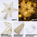Christmas Tree Topper Star with LED String Light Glitter Christmas Tree Top Star Lamp for Christmas Home Decoration In Australia - Darrahopens
