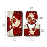 3Pcs Christmas Mat Sets Santa Claus Non Slip Mat Bathroom Doormat Toilet Seat Cover U Shaped Toilet Floor Mat In Australia - Darrahopens