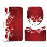 3Pcs Christmas Mat Sets Santa Claus Non Slip Mat Bathroom Doormat Toilet Seat Cover U Shaped Toilet Floor Mat In Australia - Darrahopens