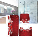 3Pcs Christmas Mat Sets Santa Claus Non Slip Mat Bathroom Doormat Toilet Seat Cover U Shaped Toilet Floor Mat In Australia - Darrahopens