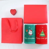 2Pcs Christmas Face Towel Xmas Red Santa Claus New Year Gift Washing Towel Hand Face Cloth Towel for Home Bathroom