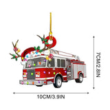Christmas Tree Pendant Hanging Decoration Gift Personalized Fire Truck Vehicle Truck Boat Excavator Pendant