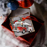 Christmas Tree Pendant Hanging Decoration Gift Personalized Fire Truck Vehicle Truck Boat Excavator Pendant In Australia - Darrahopens