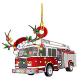 Christmas Tree Pendant Hanging Decoration Gift Personalized Fire Truck Vehicle Truck Boat Excavator Pendant