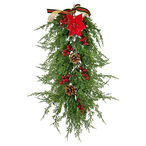Christmas Pine Branch Garland Winter Red Berries Mixed Pine Cones Christmas Hanging Pendant For Front Door Fireplaces Home In Australia - Darrahopens
