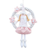 Christmas Cute Angel Rattan Ring Wreath Front Door Wreath Home Wall Hanging Pendant Holiday Decor In Australia - Darrahopens