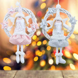 Christmas Cute Angel Rattan Ring Wreath Front Door Wreath Home Wall Hanging Pendant Holiday Decor In Australia - Darrahopens