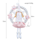 Christmas Cute Angel Rattan Ring Wreath Front Door Wreath Home Wall Hanging Pendant Holiday Decor In Australia - Darrahopens
