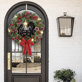 Christmas Wreath with Jesus Red Berry Pine Cone Nativity Scene LED Lights String Wreath Mixed Holiday Decorations In Australia - Darrahopens