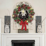 Christmas Wreath with Jesus Red Berry Pine Cone Nativity Scene LED Lights String Wreath Mixed Holiday Decorations In Australia - Darrahopens