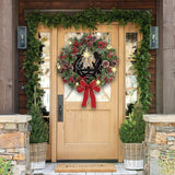 Christmas Wreath with Jesus Red Berry Pine Cone Nativity Scene LED Lights String Wreath Mixed Holiday Decorations In Australia - Darrahopens
