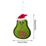 3Pcs Christmas Avocado Green Doll Pendant Christmas Tree Hanging Decoration For Home Door Window Felt Ornaments