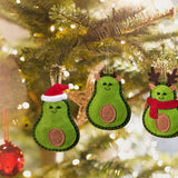 3Pcs Christmas Avocado Green Doll Pendant Christmas Tree Hanging Decoration For Home Door Window Felt Ornaments