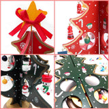 Desktop Christmas Tree Decoration Mini Wooden DIY Christmas Tree Ornaments Children Gift