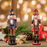 Nutcracker Soldier Ornaments 38cm Nutcracker Figure Wooden Ornaments for Home Christmas Party Decoration New Year Gifts for Children