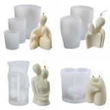 Portrait Aromatherapy Candle Molds Reusable DIY Couple Candle Mold Family Couple Silicone Mold In Australia - Darrahopens