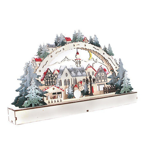 Christmas House LED Christmas Forest Scene Wooden Christmas Village for Shopping Mall Window Decorations In Australia - Darrahopens