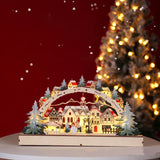 Christmas House LED Christmas Forest Scene Wooden Christmas Village for Shopping Mall Window Decorations
