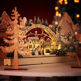 Christmas House LED Christmas Forest Scene Wooden Christmas Village for Shopping Mall Window Decorations In Australia - Darrahopens