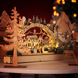 Christmas House LED Christmas Forest Scene Wooden Christmas Village for Shopping Mall Window Decorations In Australia - Darrahopens