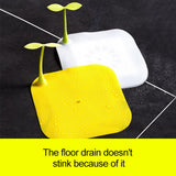 2Pcs Silicone Bean Sprout Floor Drain Cover Deodorant Floor Drain Cover Mat for Bathroom Kitchen Toilet