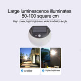 Solar Deck Lighting Round Wall Lights Outdoor Wireless Solar Induction Light for Garden Stair Porches Lighting