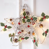 LED Christmas Decoration Light Christmas Red Fruit Leaf Copper Wire Lamp String Garland Supplies for Party and Christmas In Australia - Darrahopens