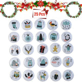 1-25 Number Christmas Advent Calendar Round Buttons Set For Gift Decor For Ribbons Cloth Bags Parcels In Australia - Darrahopens