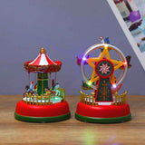Christmas Mini Music Box Luminous Music Carousel Ferris Wheel Animated Christmas Gift Romantic Desktop Decoration In Australia - Darrahopens