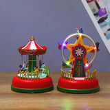 Christmas Mini Music Box Luminous Music Carousel Ferris Wheel Animated Christmas Gift Romantic Desktop Decoration In Australia - Darrahopens