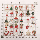 30PCS Christmas DIY Gold Plated Enamel Charm for Making Jewelry Necklaces Bracelets Earrings