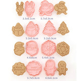 8 Pcs/Set Christmas Themed Cutters Santa Claus Christmas Tree DIY 3D Biscuits Mold Baking Mould Decorating Tools In Australia - Darrahopens