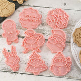 8 Pcs/Set Christmas Themed Cutters Santa Claus Christmas Tree DIY 3D Biscuits Mold Baking Mould Decorating Tools In Australia - Darrahopens