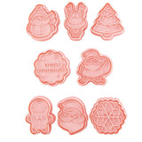 8 Pcs/Set Christmas Themed Cutters Santa Claus Christmas Tree DIY 3D Biscuits Mold Baking Mould Decorating Tools