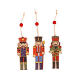 Christmas Tree Nutcracker Pendant Christmas Wood Walnut Soldier Hanging Decoration for Xmas Party Wall Fireplace Window In Australia - Darrahopens