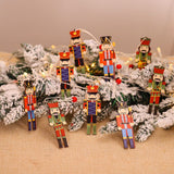 Christmas Tree Nutcracker Pendant Christmas Wood Walnut Soldier Hanging Decoration for Xmas Party Wall Fireplace Window
