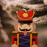 Christmas Tree Nutcracker Pendant Christmas Wood Walnut Soldier Hanging Decoration for Xmas Party Wall Fireplace Window