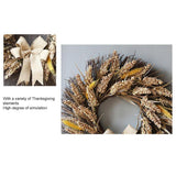 50CM Fall Wreath for Front Door Thanksgiving Wreath with Artificial Wheat Cereals Branches Autumn Door Wreath Harvest Wreath Decoration In Australia - Darrahopens