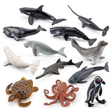 12PCS Mini Sea Toys for Kids Plastic Sea Animals Figurines Simulation Ocean Animals Model Decoration