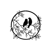 Metal Wall Art Bird on Branch Round Wall Art Bird Sign Wall Silhouette Bird Iron Artwork Hanging for Living Room Office In Australia - Darrahopens