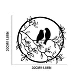 Metal Wall Art Bird on Branch Round Wall Art Bird Sign Wall Silhouette Bird Iron Artwork Hanging for Living Room Office In Australia - Darrahopens