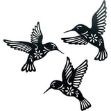 3 Pieces Metal Hummingbird Wall Art Decoration Hollow Out Iron Bird Sculpture Waterproof Wall Hanging Figurines for Garden and Living Room Decor In Australia - Darrahopens