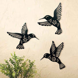 3 Pieces Metal Hummingbird Wall Art Decoration Hollow Out Iron Bird Sculpture Waterproof Wall Hanging Figurines for Garden and Living Room Decor In Australia - Darrahopens